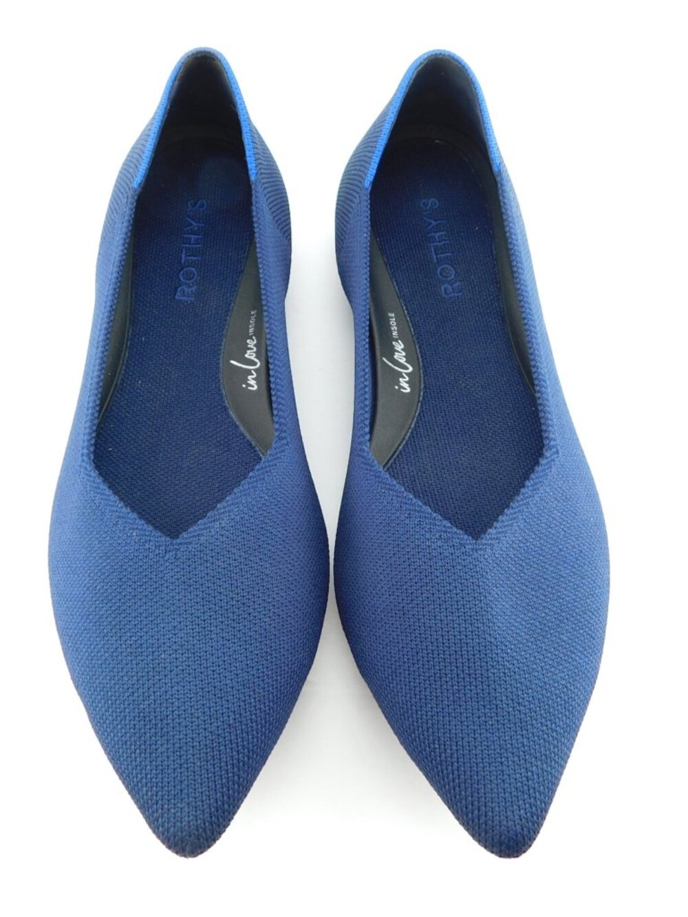 Rothy's Deep Blue Knit Pointed Ballet Flats 10
